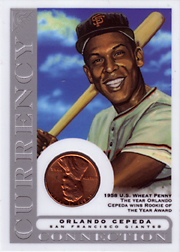 2003 Topps Gallery HOF Edition Currency Connection Coin Relic Orlando Cepeda #CC-OC 1958 Penny