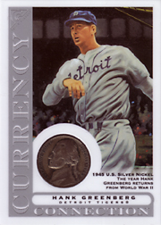 2003 Topps Gallery HOF Edition Currency Connection Coin Relic Hank Greenberg #CC-HG 1945 Nickel