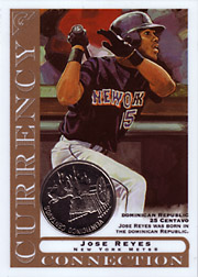 2003 Topps Gallery Currency Connection Coin Relic Jose Reyes #CC-JR Dominican Republic 25 Centavo