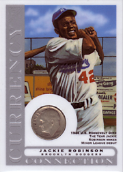 2003 Topps Gallery HOF Edition Currency Connection Coin Relic Jackie Robinson #CC-JR 1946 Dime
