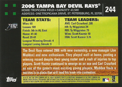 2007 Topps Devil Rays Team Card #244 Back