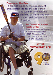 2010 Disabled American Veterans #172 Back