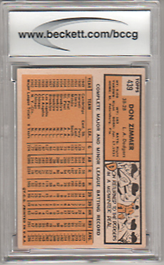2011 Leaf Ink #439 1963 Topps Buyback JSA Certified Autograph Back