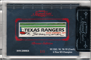2011 TriStar Signa Cuts Bronx Edition #NN Don Zimmer #3/5 Front