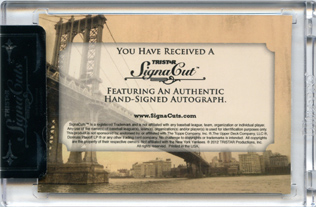 2012 Tristar Signa Cuts Bronx Edition Green Autograph 02/10 #NN Back