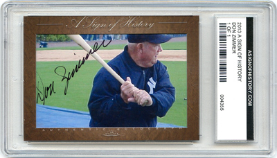 2013 A Sign of History Cut Autograph 1/1 Don Zimmer Front