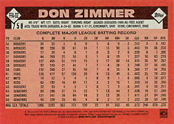 2014 Topps Archives Fan Favorites Autographs 18/50 Gold #FFA-DZ Back