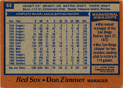 2014 Topps 75th Anniversary Buyback 1978 Topps #63 Back