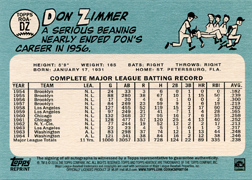 2014 Topps Heritage Real Ones Autograph #ROA-DZ Back