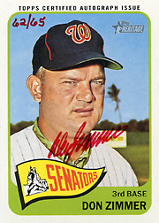 2014 Topps Heritage Real Ones Autograph Red 62/65 #ROA-DZ Front