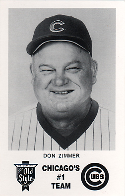 1989 Cubs Old Style Postcards Don Zimmer #NN Front